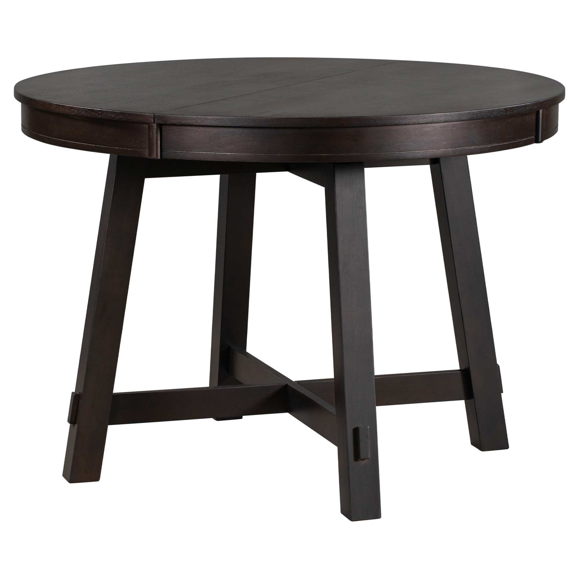 Gracie Oaks Farmhouse Round Extendable Dining Table With 16" Leaf Wood